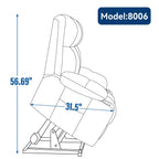 Lazy Boy Dual Motor Chenille Power Lift Recliner w/Massage and Lumbar Heating, Dual Cup Holders, Grey-Blue