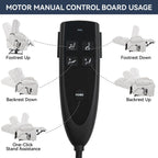 Lazy Boy Dual Motor Chenille Power Lift Recliner w/Massage and Lumbar Heating, Dual Cup Holders, Grey-Blue