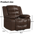 Leather Lift Recliner Chair With Dual Motor, Oversized Power Recliners With Electric Massage Heating