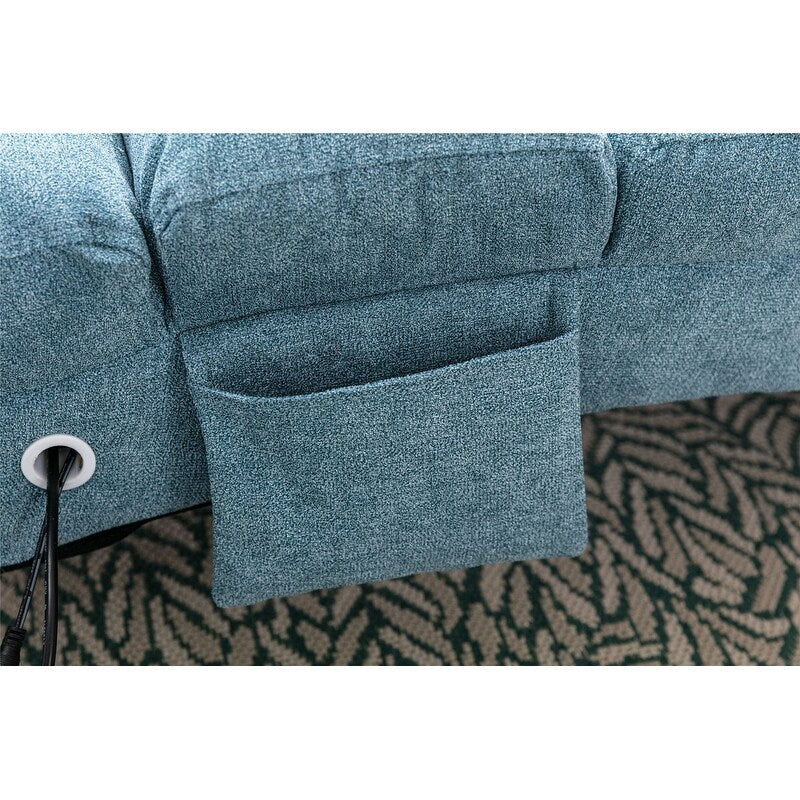 Linen Massage recliner Interior with remote control, ergonomic electric massage recliner, 5 modes