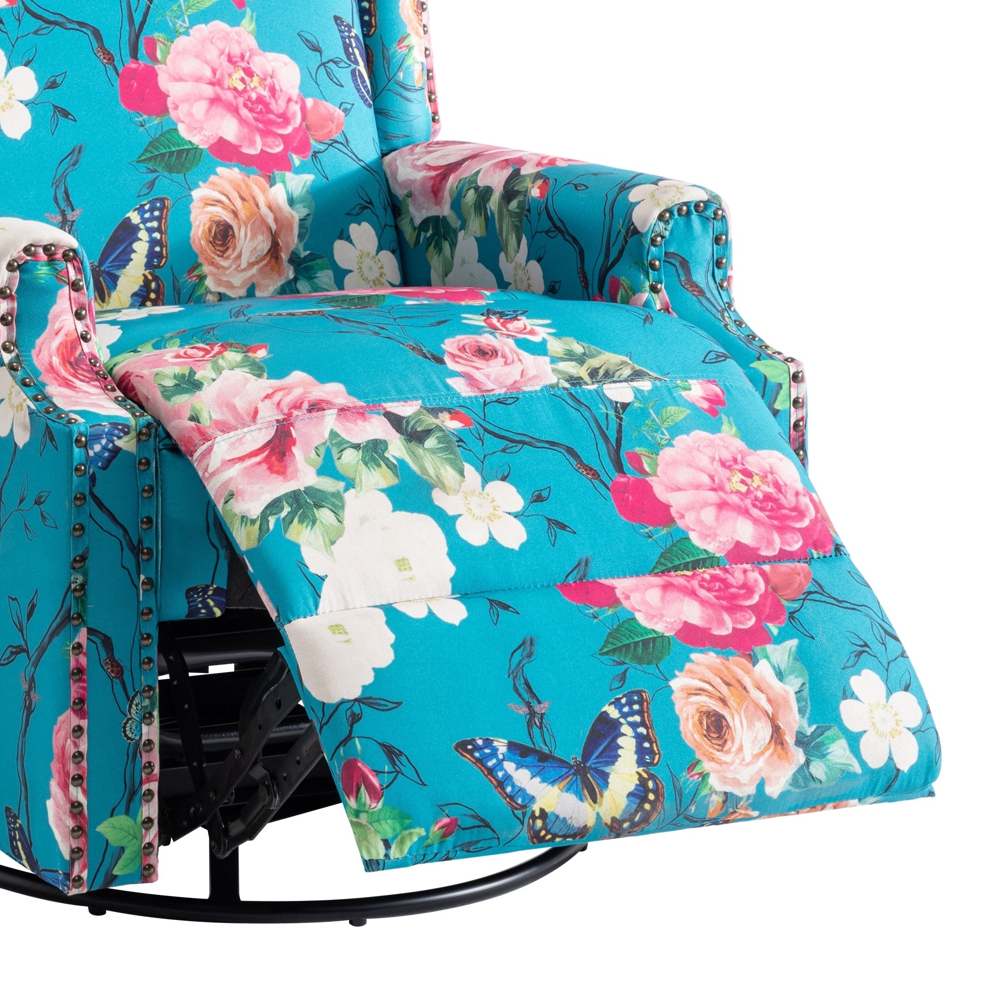 29'' W Pattern Swivel Glider Manual Push Back Recliner Chair Set of 2