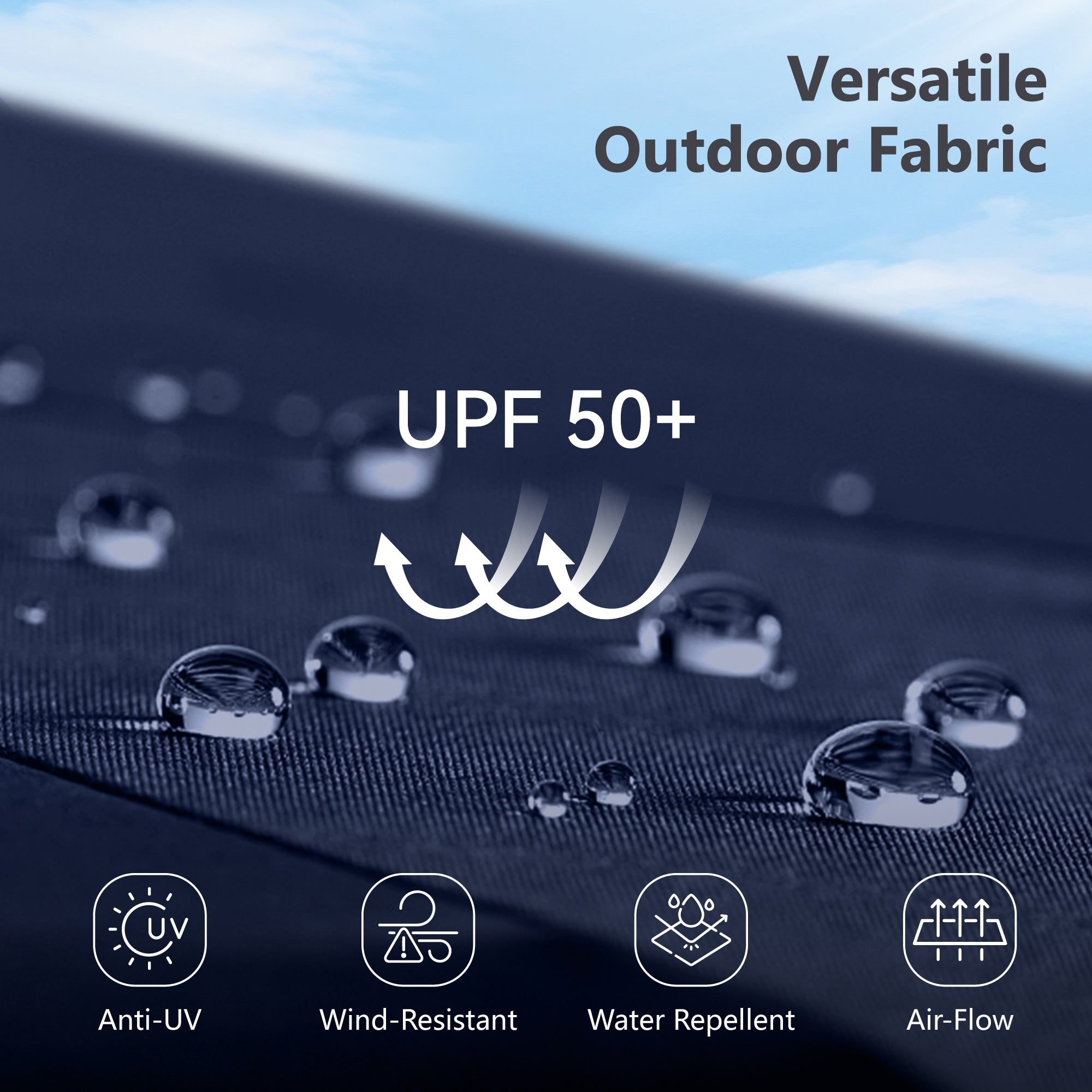 MAISON ARTS 15-foot Rectangular Crank Double-sided Outdoor Market Umbrella Solar LED Lighted Patio Umbrella with Base Included