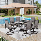 MAISON ARTS 8 PCS Patio Dining Set with 13ft Patio Umbrella