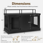 Mcombo Large Dog Crate Furniture TV Stand,Wooden Dog Kennel with Double Doors 1861
