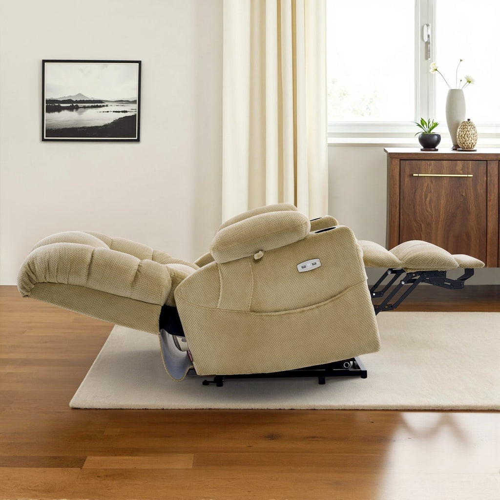 MCombo Large-Wide Dual Motor Power Lift Recliner with Massage and Dual Heating for Big and Tall Elderly, Fabric R7635