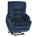 MCombo Large-Wide Dual Motor Power Lift Recliner with Massage and Dual Heating for Big and Tall Elderly, Fabric R7635