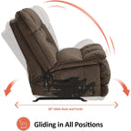 MCombo Oversized Dual Motor Armless Power Rocker Recliner Chair, Zeroarms Recliner Perfect for Living Room Fabric PR607