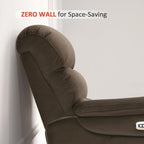 MCombo Zero Wall-Hugger Power Recliner Chair with Adjustable Headrest, Perfect for Small Spaces and RV, Fabric ST257