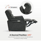 MCombo Zero Wall-Hugger Power Recliner Chair with Adjustable Headrest, Perfect for Small Spaces and RV, Fabric ST257