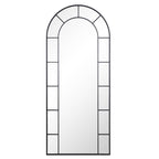 Beaumont Arched Full Length Metal Frame Mirror 178 x 76 cm, Black