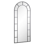 Beaumont Arched Full Length Metal Frame Mirror 178 x 76 cm, Black