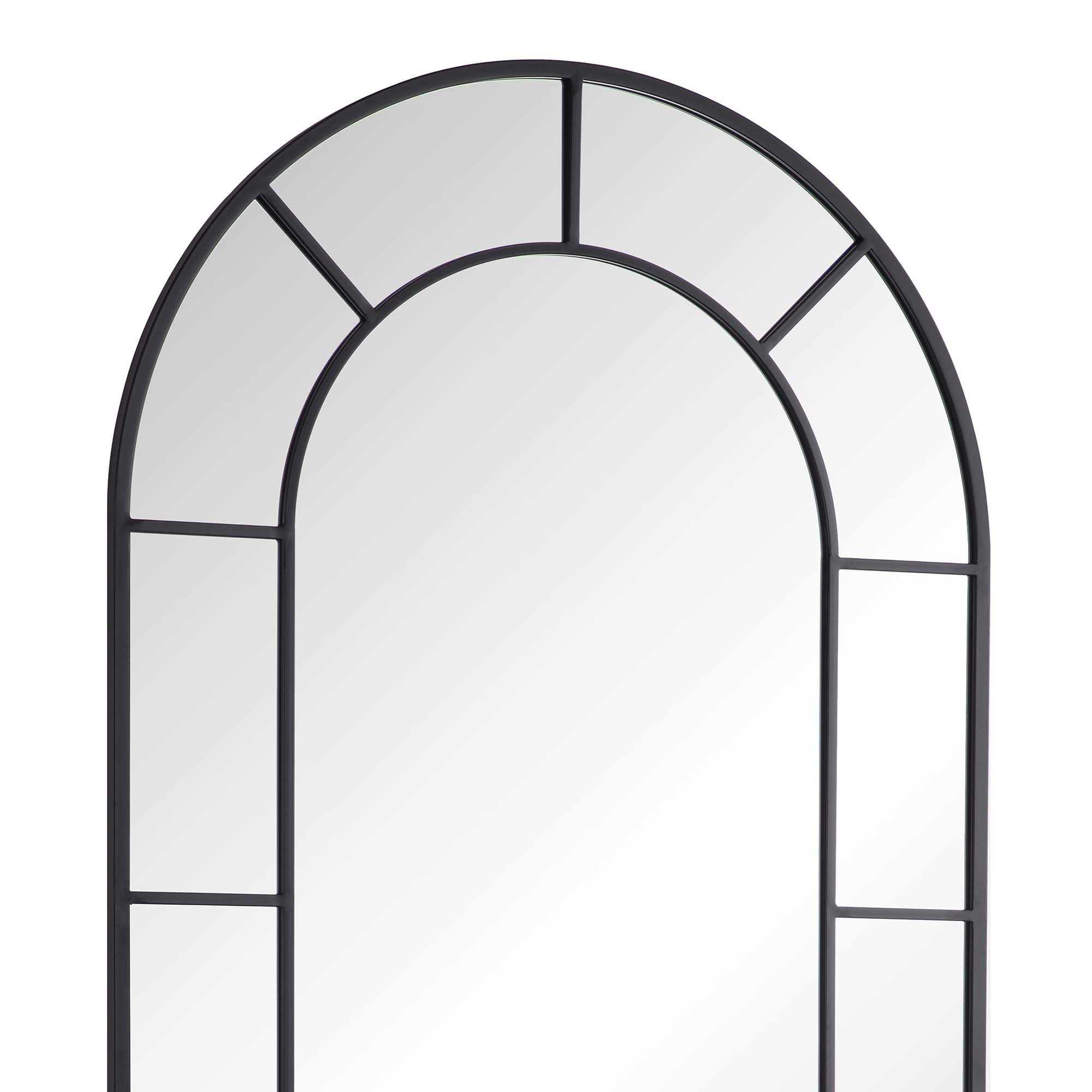 Beaumont Arched Full Length Metal Frame Mirror 178 x 76 cm, Black