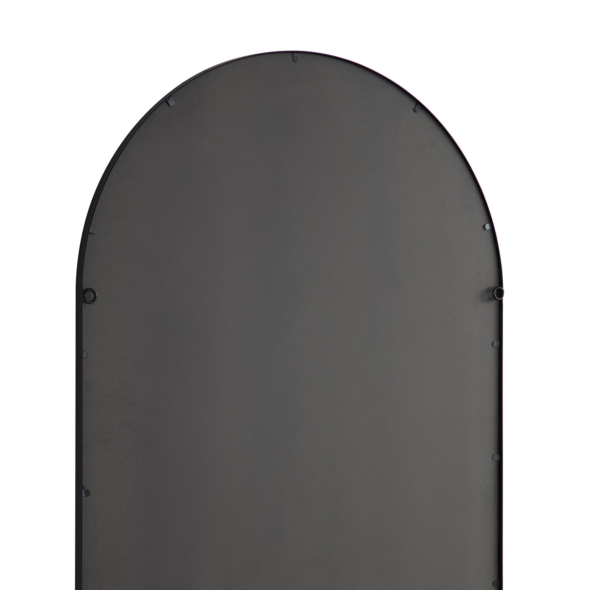 Beaumont Arched Full Length Metal Frame Mirror 178 x 76 cm, Black