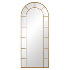 Beaumont Arched Full Length Metal Frame Mirror 178 x 76 cm, Antique Gold Effect