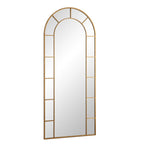 Beaumont Arched Full Length Metal Frame Mirror 178 x 76 cm, Antique Gold Effect