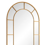 Beaumont Arched Full Length Metal Frame Mirror 178 x 76 cm, Antique Gold Effect