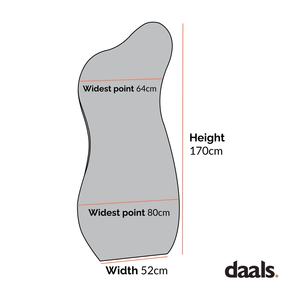 Bala Irregular Shaped Frameless Full Length Pond Mirror 170 x 80 cm