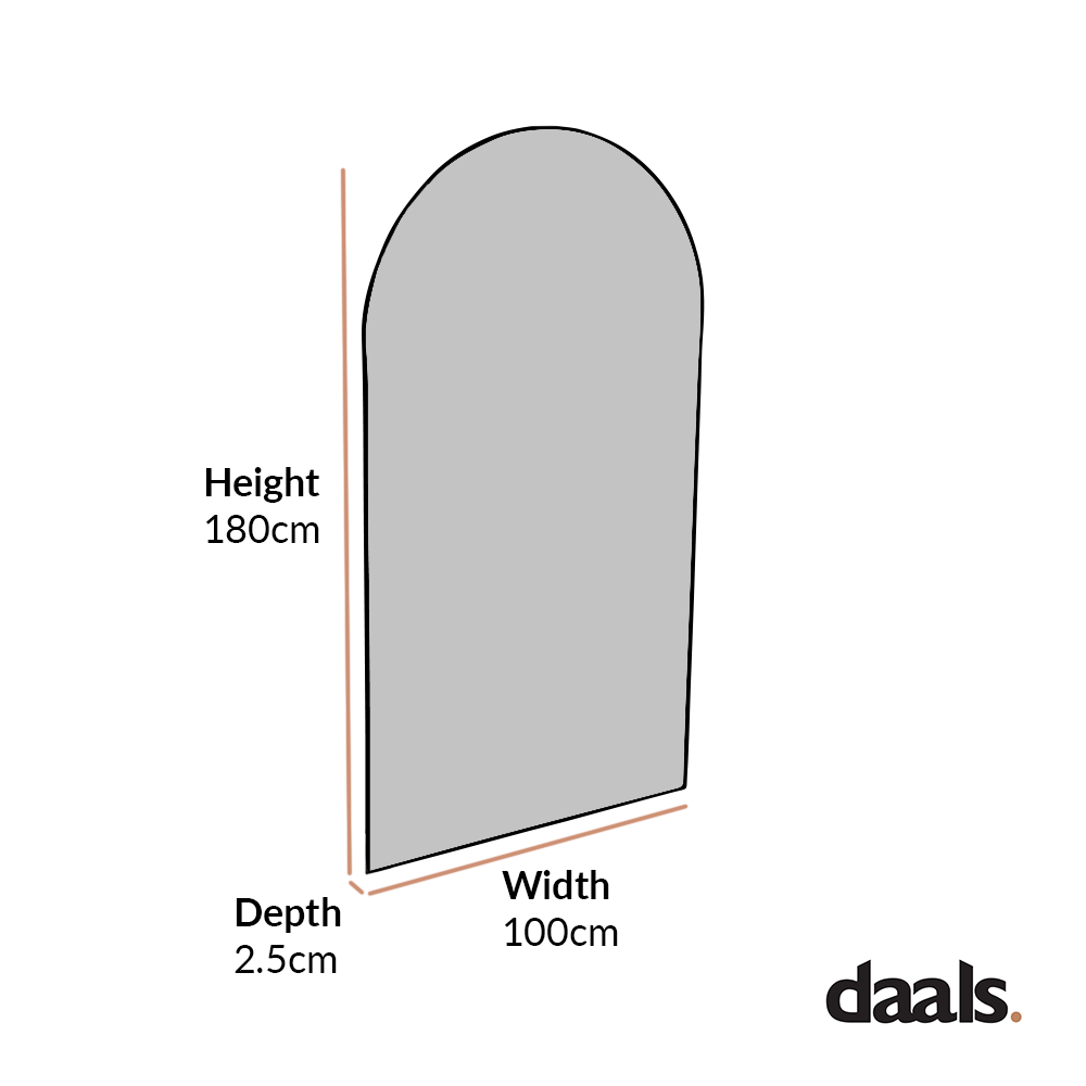 Bibury Antiqued Full Length Mirror Arched 180 x 100 cm