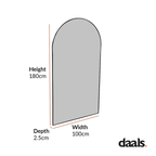 Bibury Antiqued Full Length Mirror Arched 180 x 100 cm