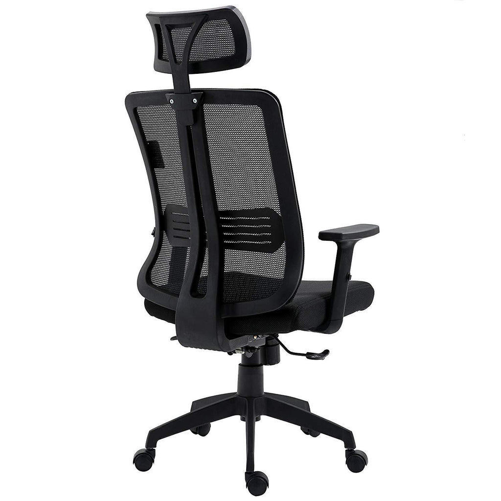 Black Mesh High Back Executive Office Chair Swivel Desk Chair with Synchro-Tilt, Adjustable Armrest & Headrest