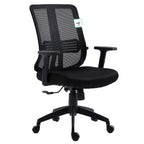 Black Mesh Medium Back Executive Office Chair Swivel Desk Chair with Synchro-Tilt, Adjustable Armrests