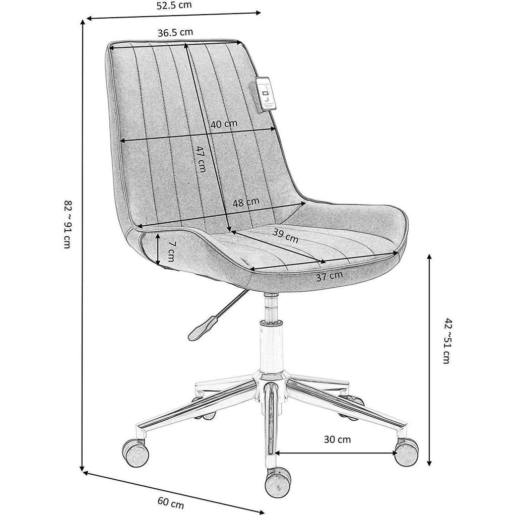 Cherry Tree Furniture Cala Vintage Pine Green Colour Velvet Desk Chair Swivel Chair with Chrome Feet