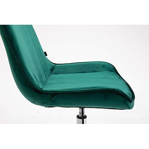 Cherry Tree Furniture Cala Vintage Pine Green Colour Velvet Desk Chair Swivel Chair with Chrome Feet