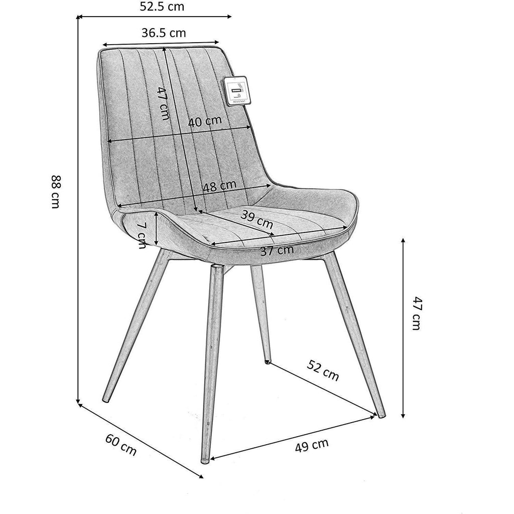 Cala Set of 2 Green Velvet Dining Chairs