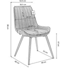 Cala Set of 2 Green Velvet Dining Chairs