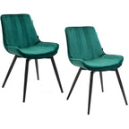 Cala Set of 2 Green Velvet Dining Chairs