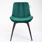 Cala Set of 2 Green Velvet Dining Chairs