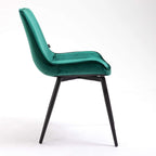 Cala Set of 2 Green Velvet Dining Chairs