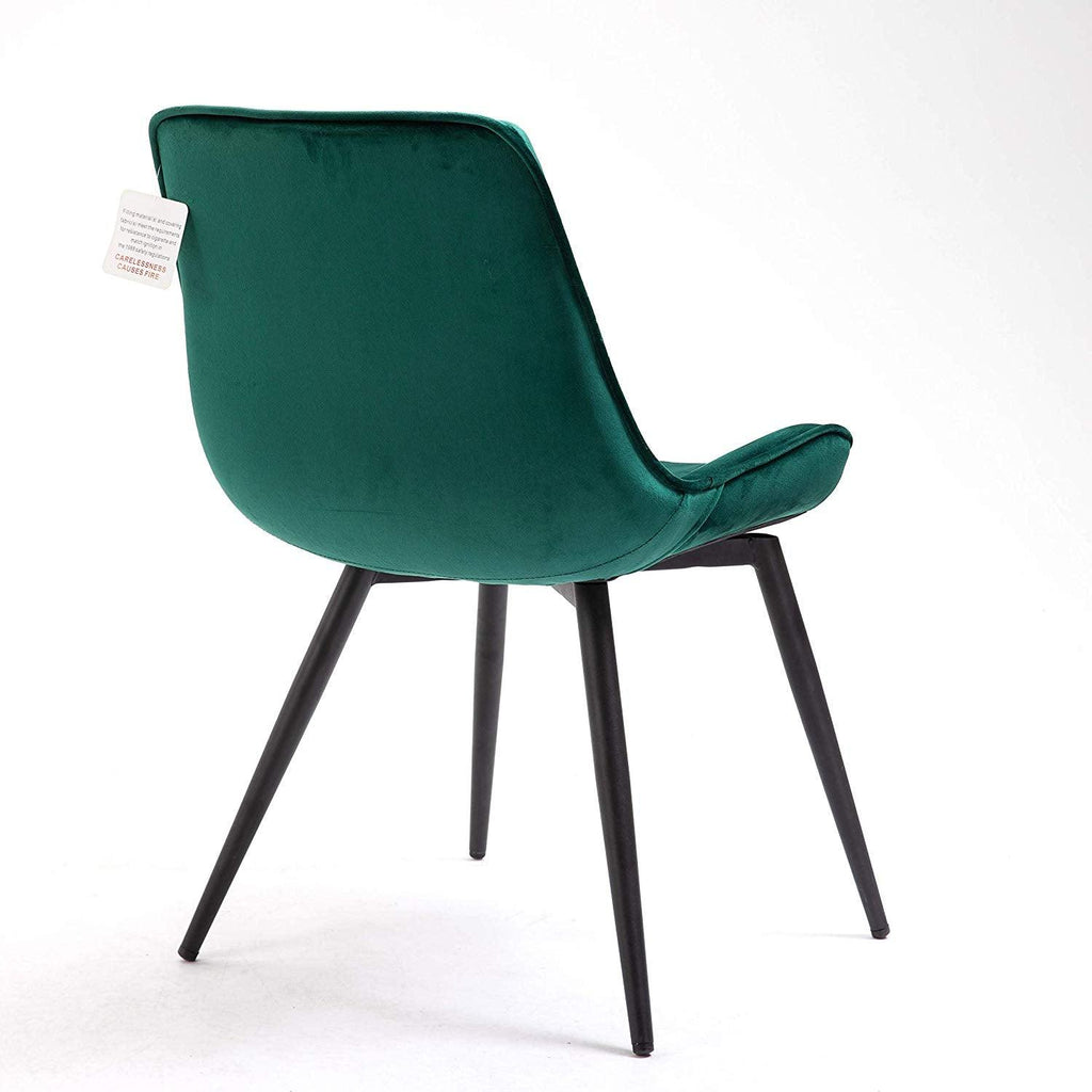 Cala Set of 2 Green Velvet Dining Chairs