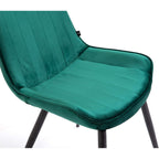 Cala Set of 2 Green Velvet Dining Chairs