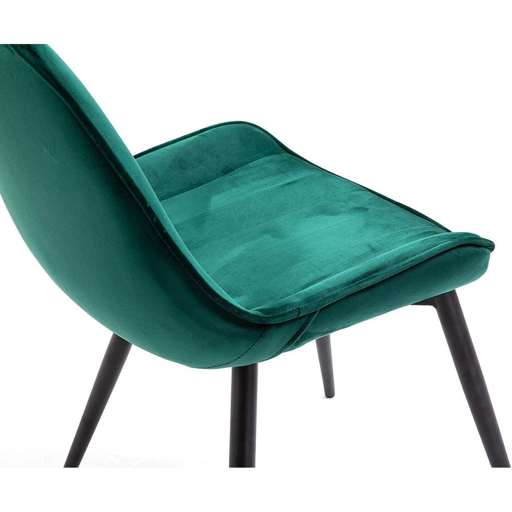 Cala Set of 2 Green Velvet Dining Chairs