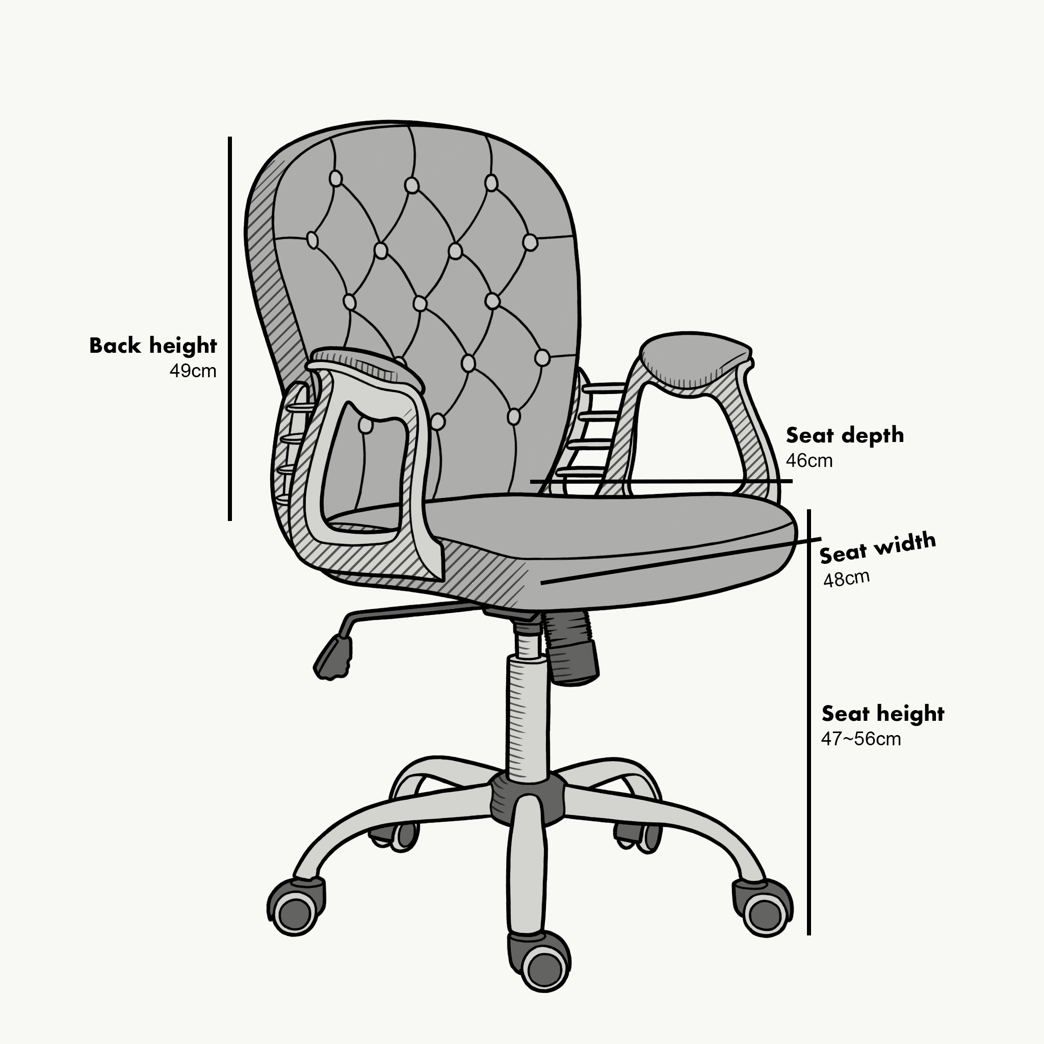 Black Velvet Chesterfield Swivel Chair