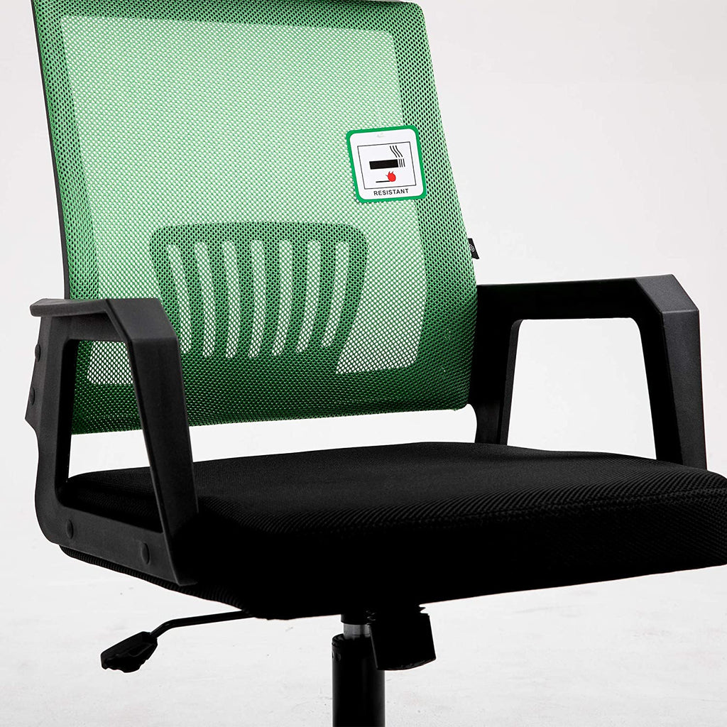 Beni Mesh Office Chair with Headrest in Green