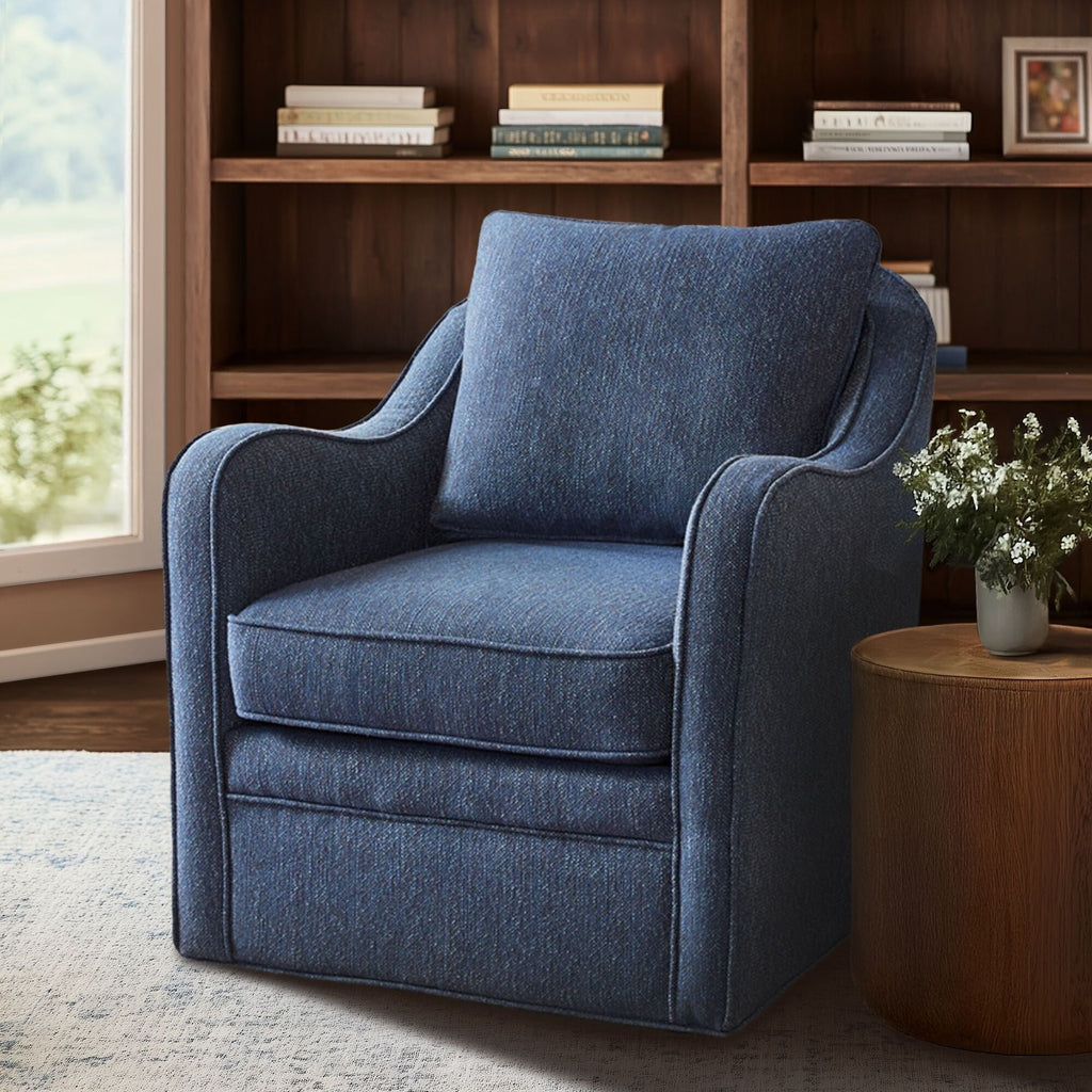 Madison Park Betty Upholstered Swivel Curved Armchair