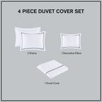 Madison Park Signature 500 Thread Count Luxury Collection 100% Cotton Sateen Embroidered Duvet Cover Set