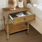 Madison Park Signature Beckett Turned Wood Spindle Nightstand with Drawer & Shelf