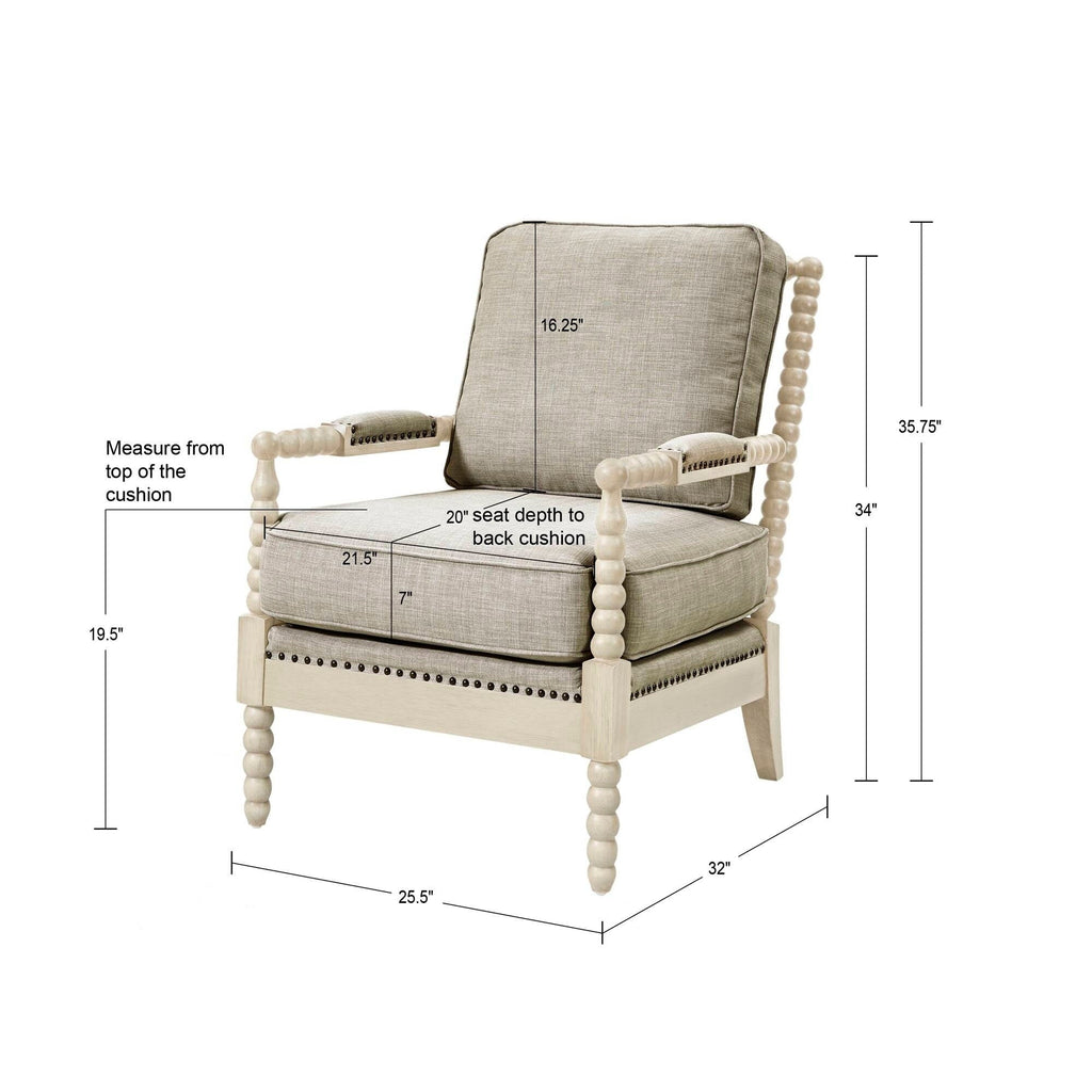 Madison Park Donohue Turned Wood Frame Armchair