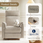 Maire Power Swivel Nursery Recliner Chair with Nightlight