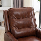 Pushback Recliner Chair, Fabric Armchair Push Back Recliner with Rivet Decoration, Single Sofa Accent Chair