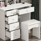 Makeup Vanity Set Table With LED Light &Mirror & Stool