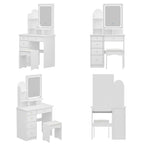 Makeup Vanity Set Table With LED Light &Mirror & Stool