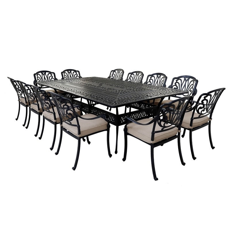 Manasquan 13-piece Gunmetal Aluminum Dining Set by Havenside Home