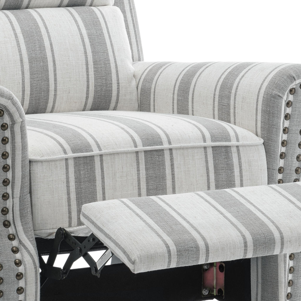 Manual Pushback Recliner Chairs with Nailhead Trim