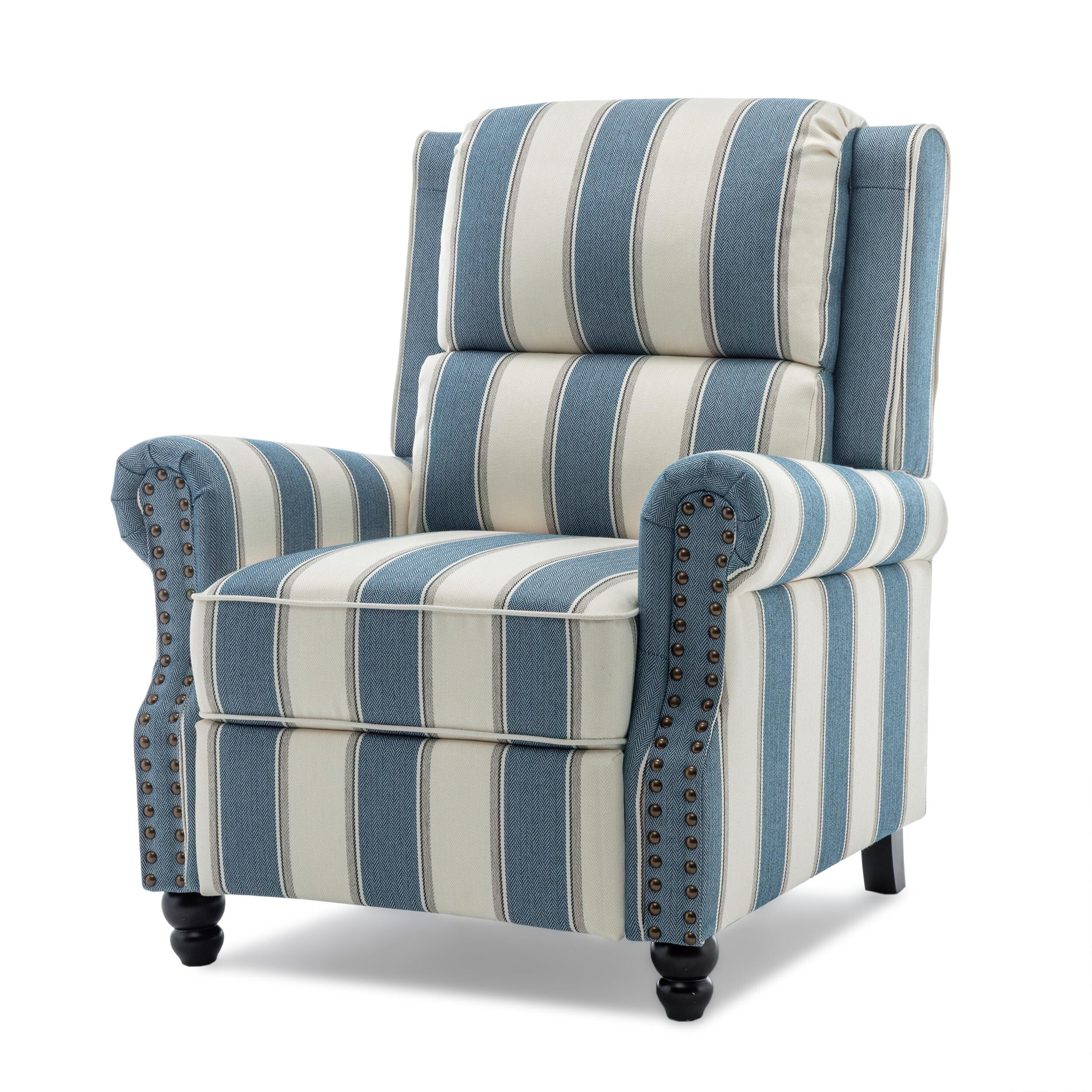 Manual Pushback Recliner Chairs with Nailhead Trim