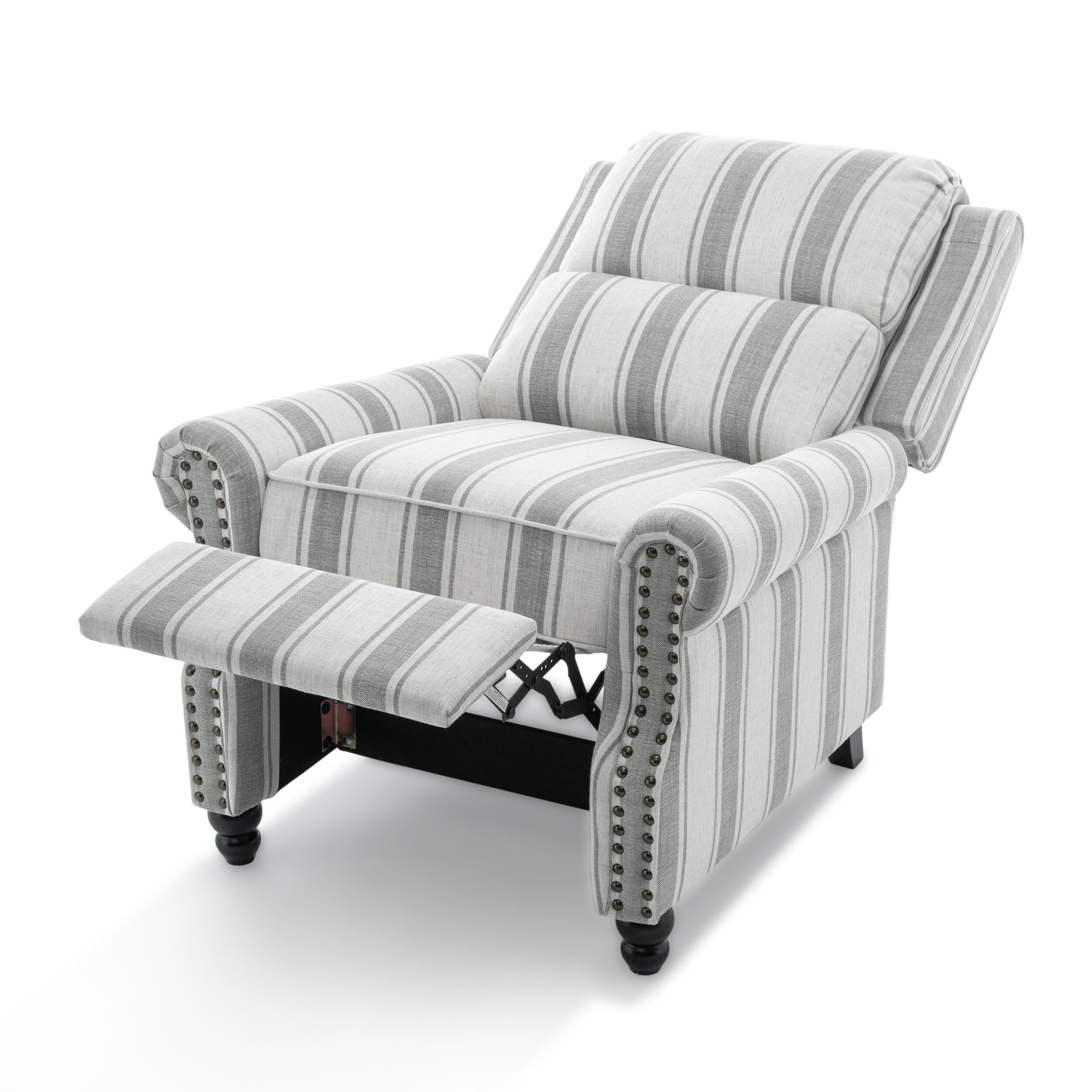 Manual Pushback Recliner Chairs with Nailhead Trim