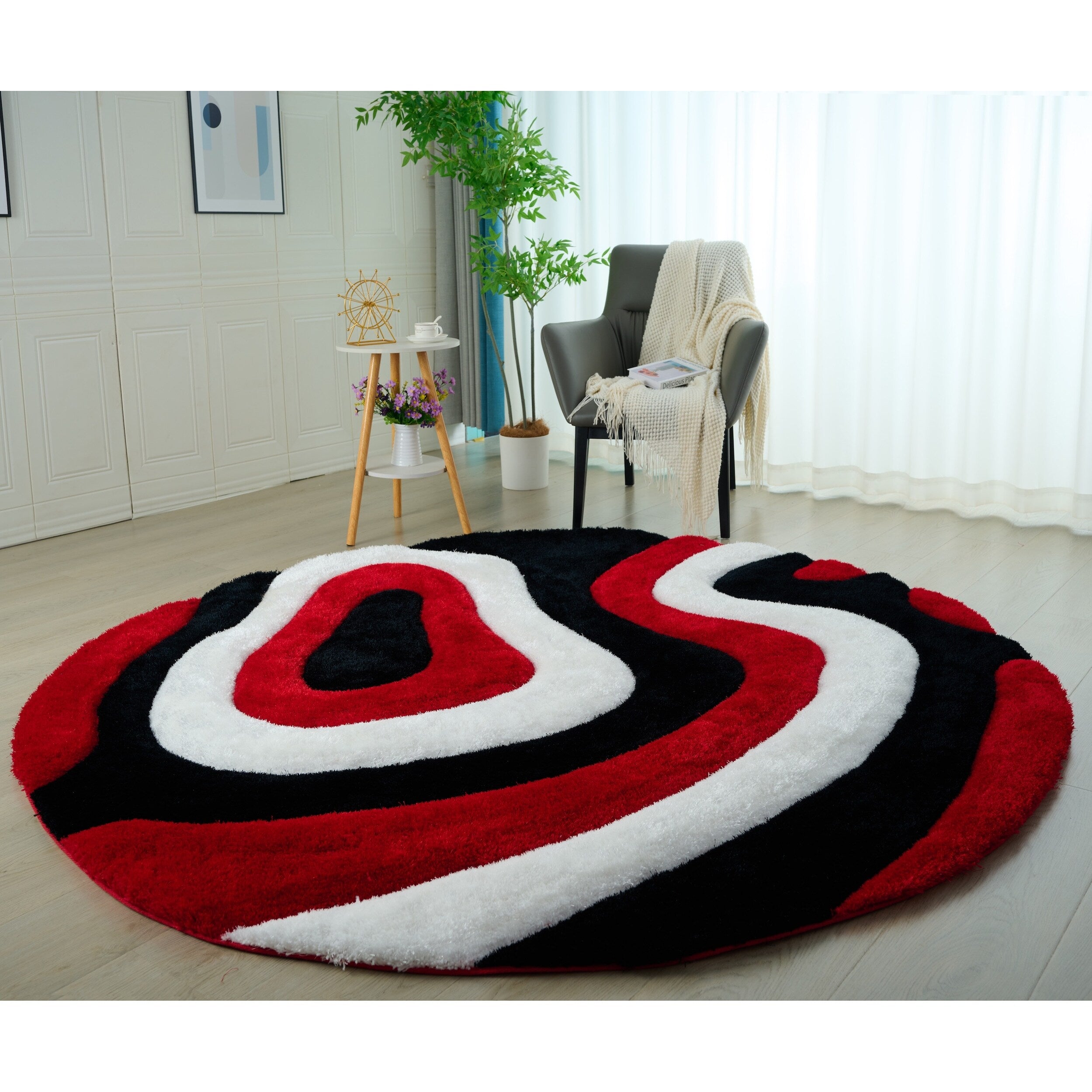 Mateos Shag Abstract Designed Area Rug